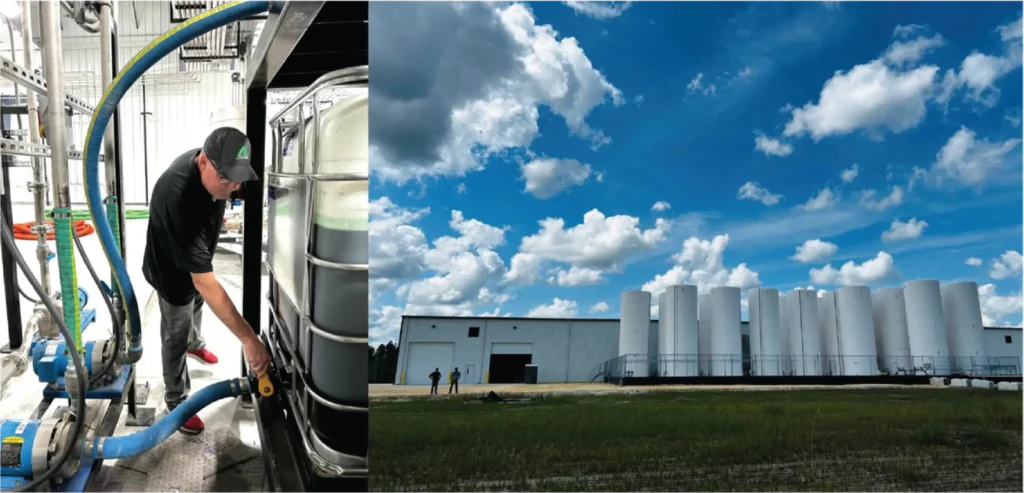AgroLiquid production line and storage tanks at its Lake City facility in the North Florida Mega Industrial Park